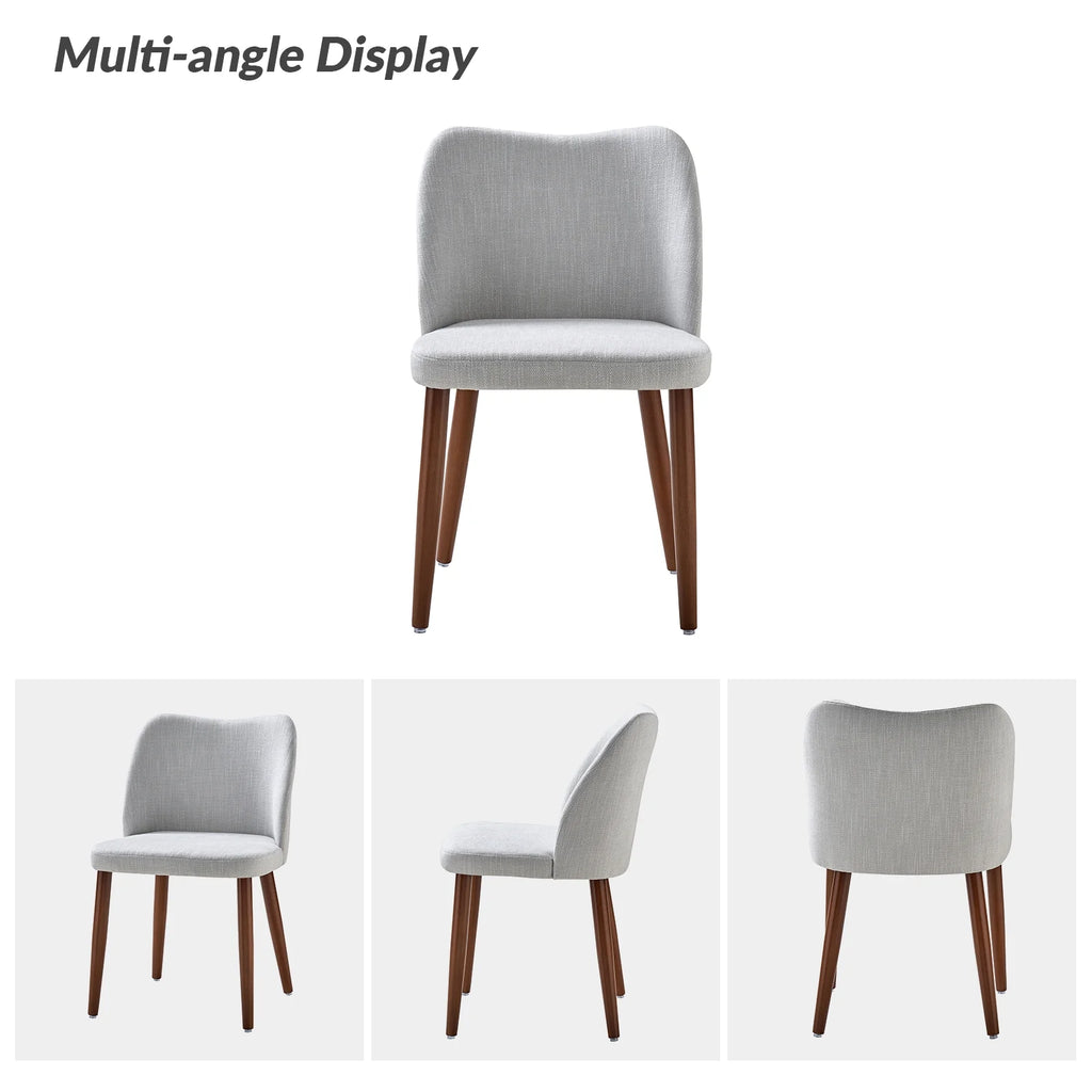 Gray Fabric Upholstered Dining Chairs Set of 2 S5742