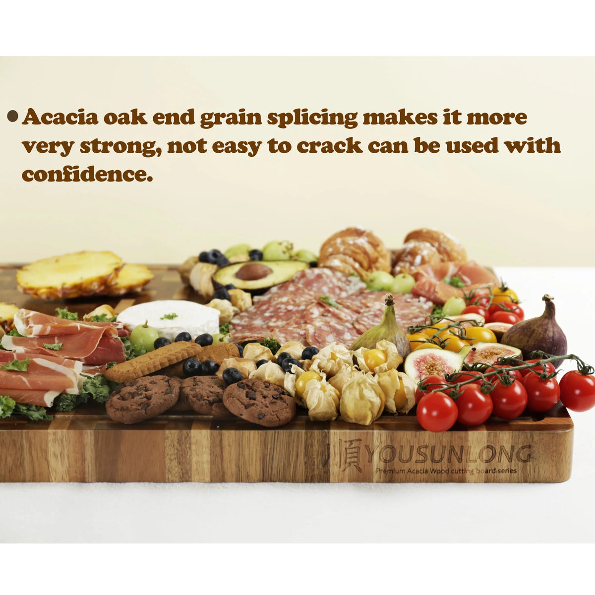 24x18x1.5 inch Acacia Wood and Oak Cutting Board L53920