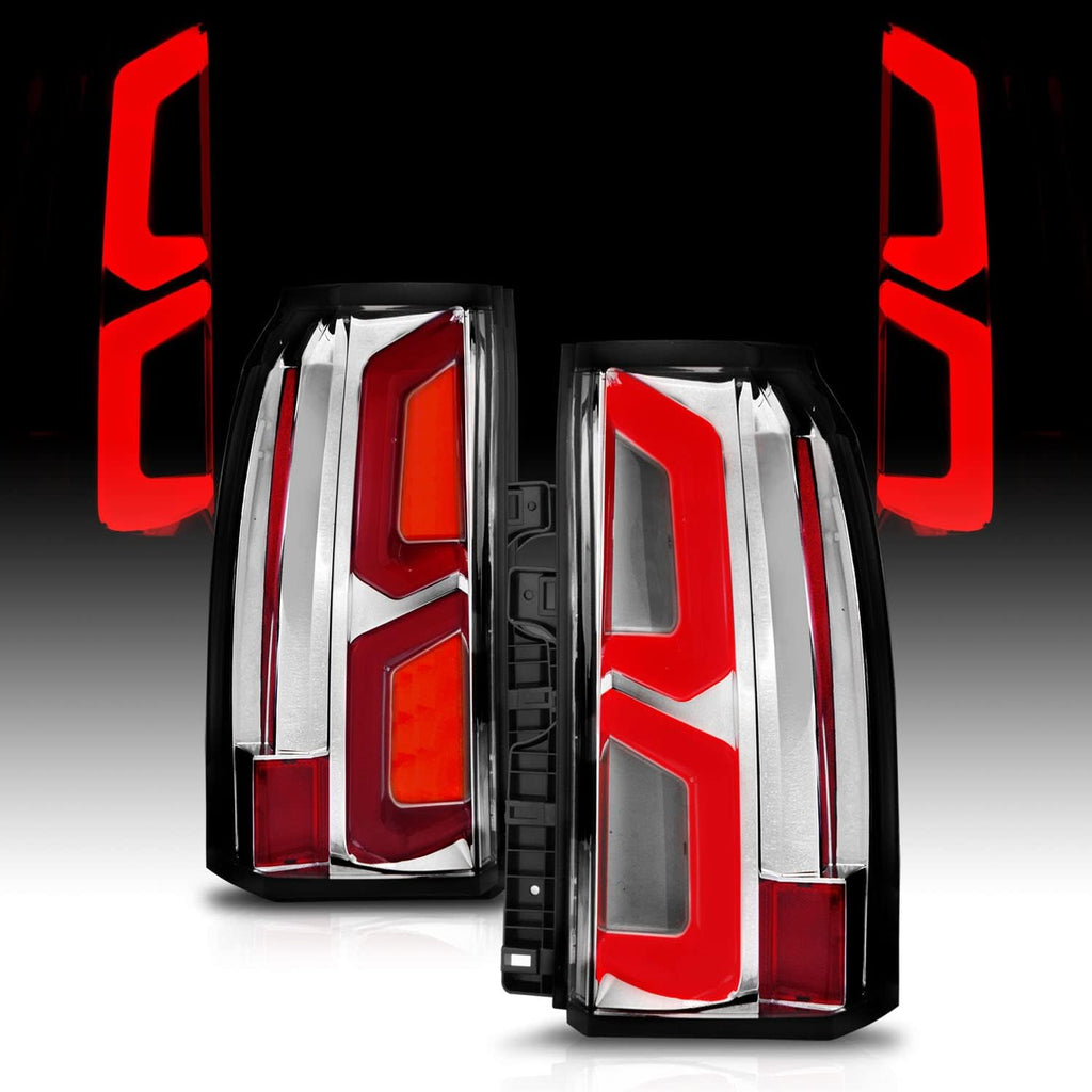 Full LED Dual Light Bar Black Replacement Taillights Assembly Pair Y977633