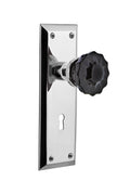 Bright Chrome Double Dummy Glass Door Knob with Keyhole K24247