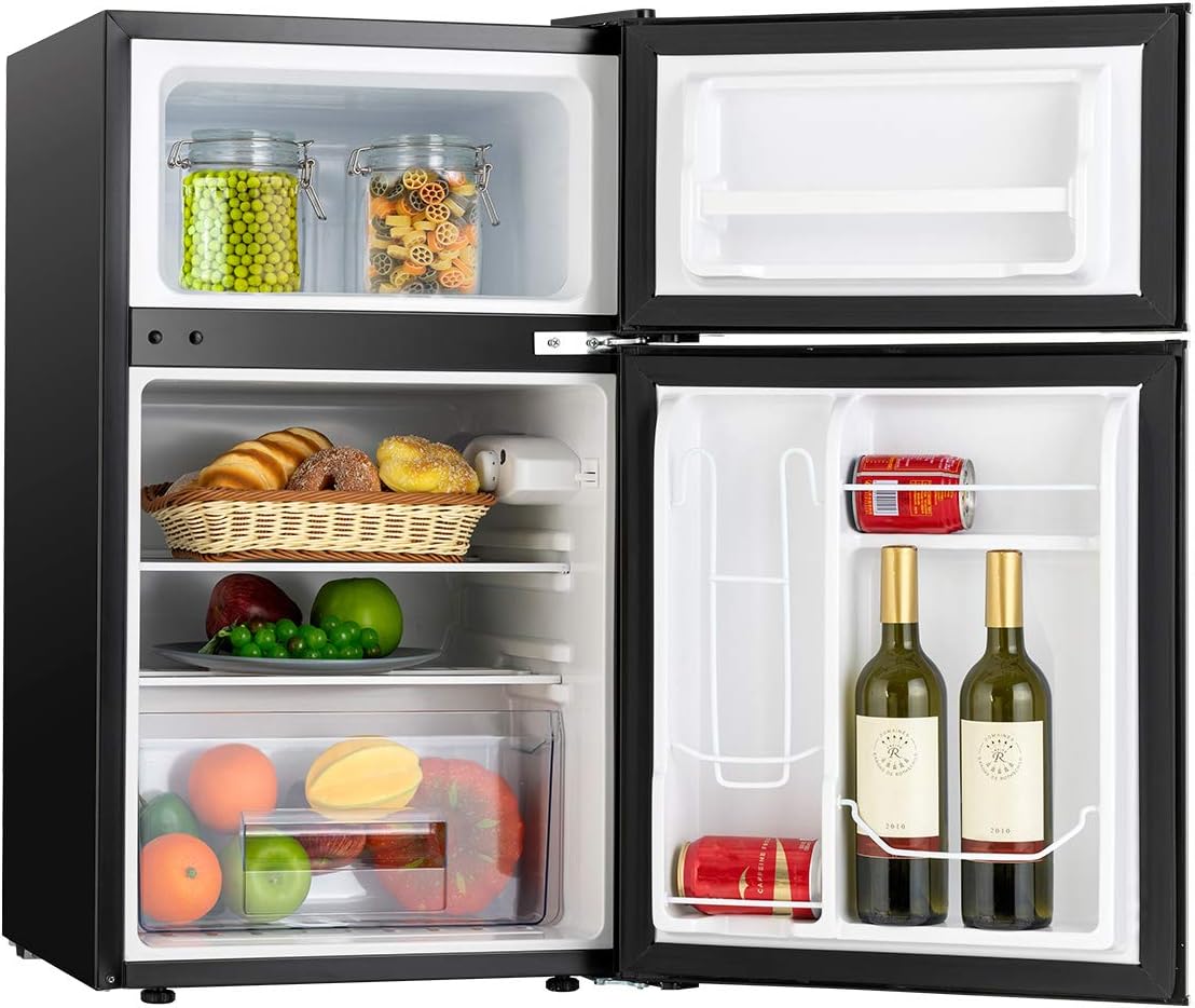 Black Double Door Mini Refrigerator 3.2 Cu.Ft C402