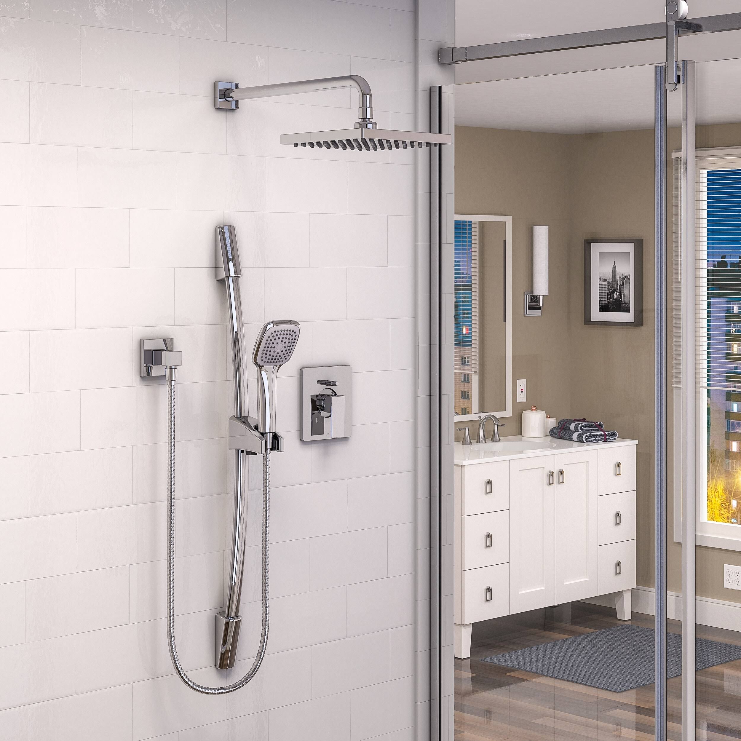 Polished Chrome Square Shower System F69701