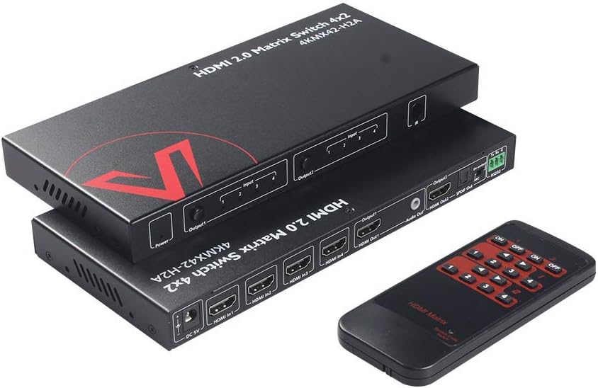 HDMI 2.0 Matrix Switch 4x2 4K@60Hz HDR ARC HDCP 2.2 18Gbps S969606