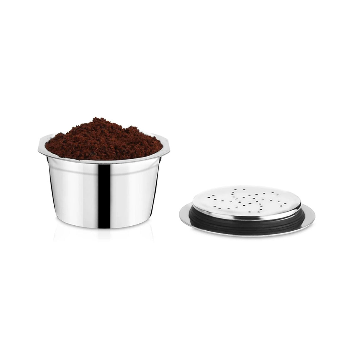 Stainless Steel Reusable Coffee Capsule with Spoon and Brush, 4Pcs Set Y27039