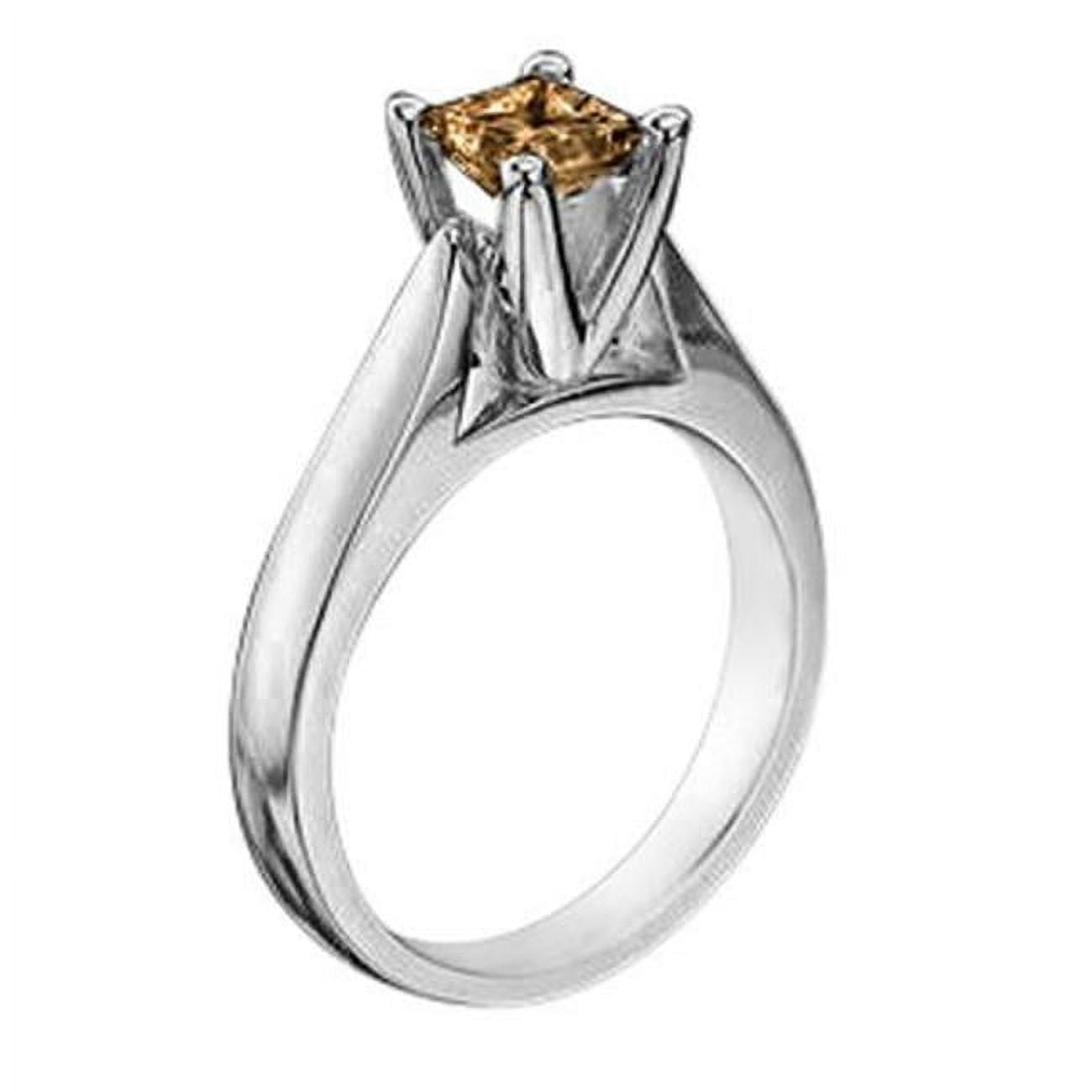 1.51 CT 14K Gold Champagne Brown Diamond Solitaire Ring V176367
