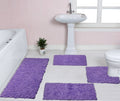 Purple 4 Piece Cotton Bath Rug Set B765477