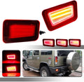 Red Lens Rear Bumper Reflectors Tail Light Housings Pack of 2 P3717