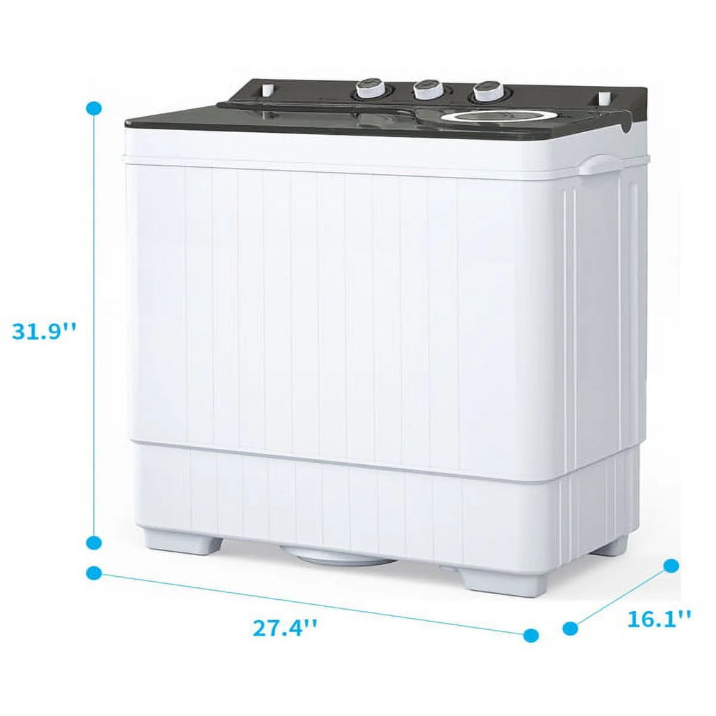Semi-automatic Twin Tub Washing Machine, 26Lbs, White & Grey K77476