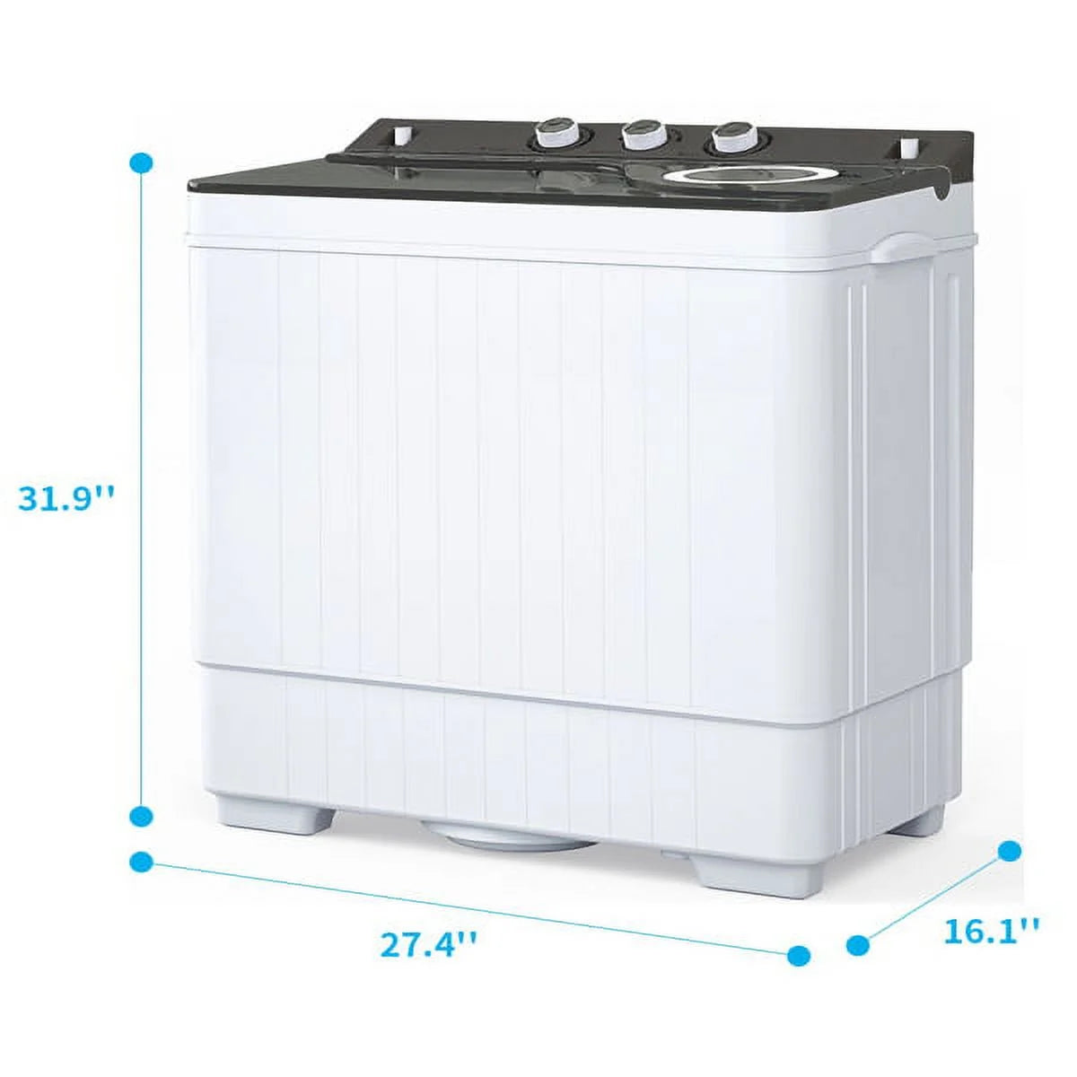 Semi-automatic Twin Tub Washing Machine, 26Lbs, White & Grey K77476