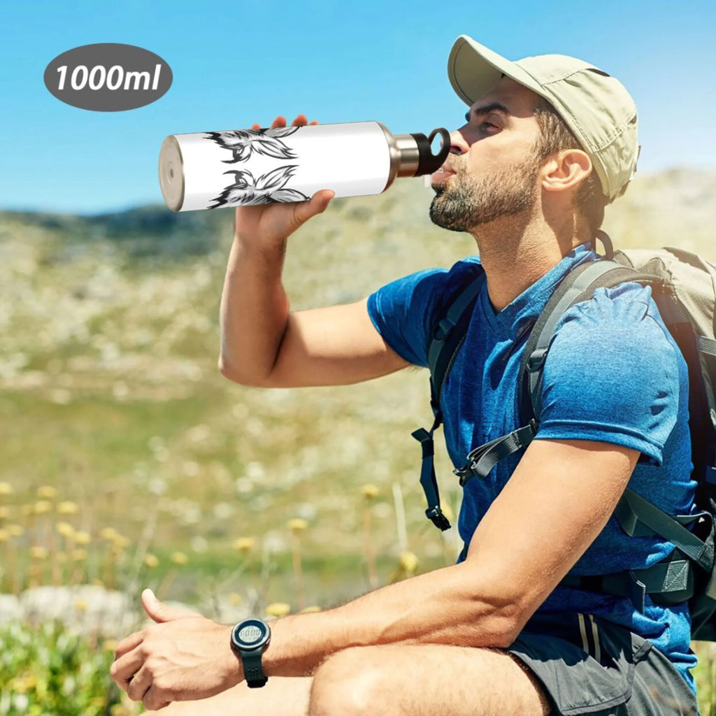Stainless Steel Insulated Thermos Vacuum Flask Water Bottle with Straw Lid S777665