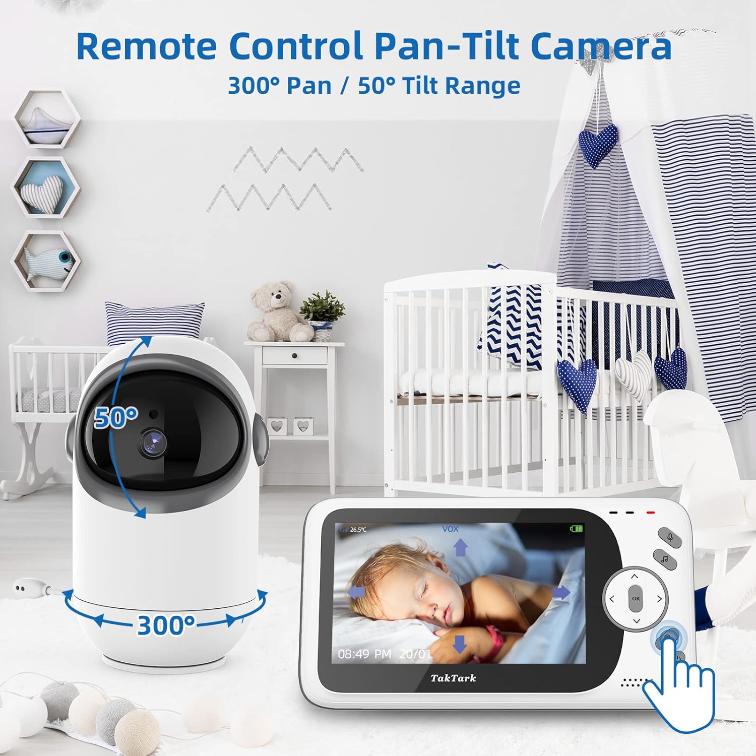 4.3" Video Baby Monitor with Camera and Audio, No WiFi, Night Vision, Two-Way Audio, Remote Pan Tilt G5631