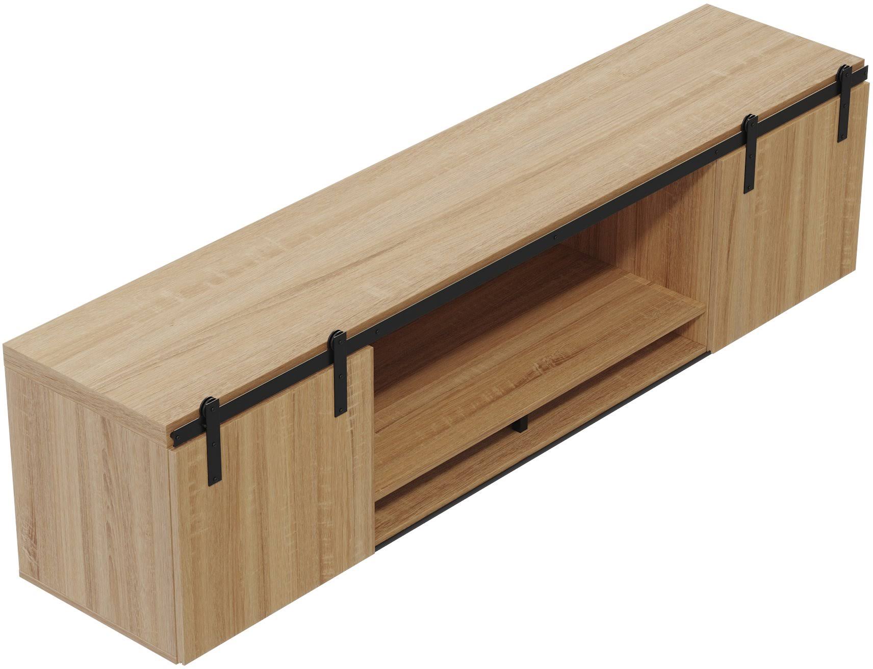 Wall-Mounted Hutch with Wood Doors F4197