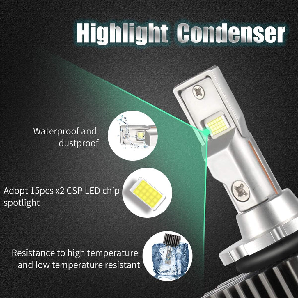 6000K White LED Headlight Bulb Conversion Kit Pack of 2 J482