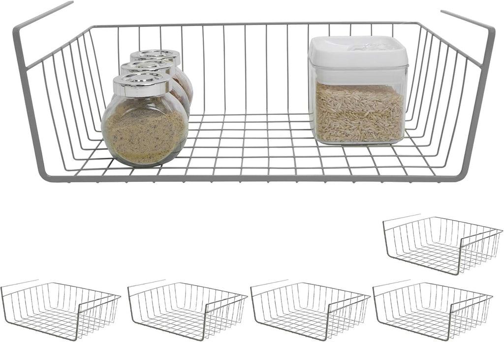 Undershelf Storage Basket Set of 6 Steel Wire Bronze Y849102