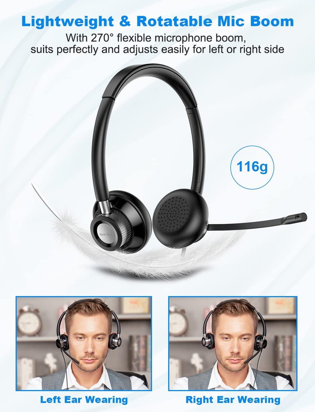USB Headset with Microphone, Wired, Pack of 2 S856428