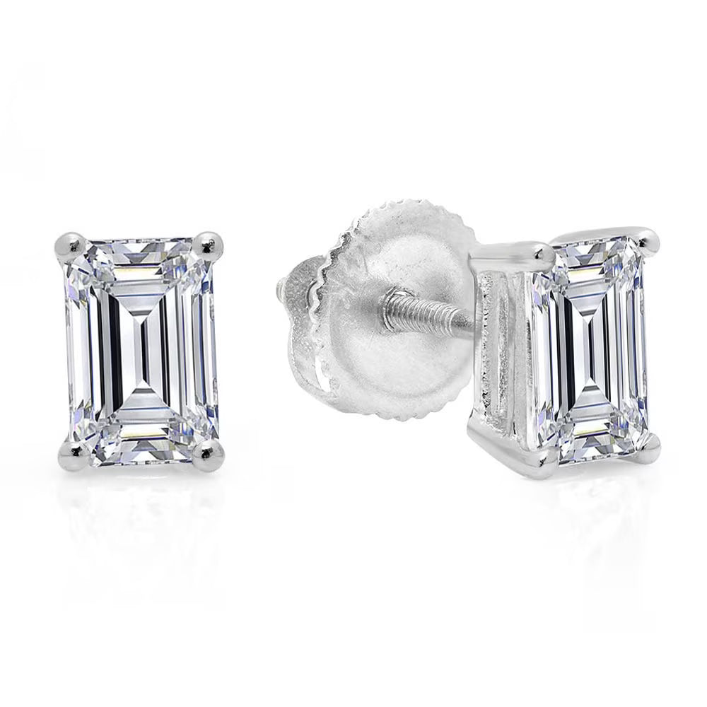 18K White Gold Diamond Stud Earrings O581272