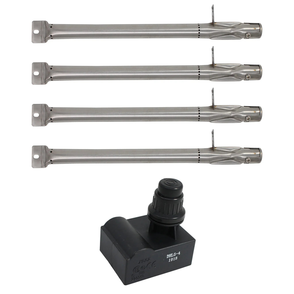 4 BBQ Gas Grill Tube Burner & 1 4-Outlet Spark Generator Ignitor Replacement Parts I45764