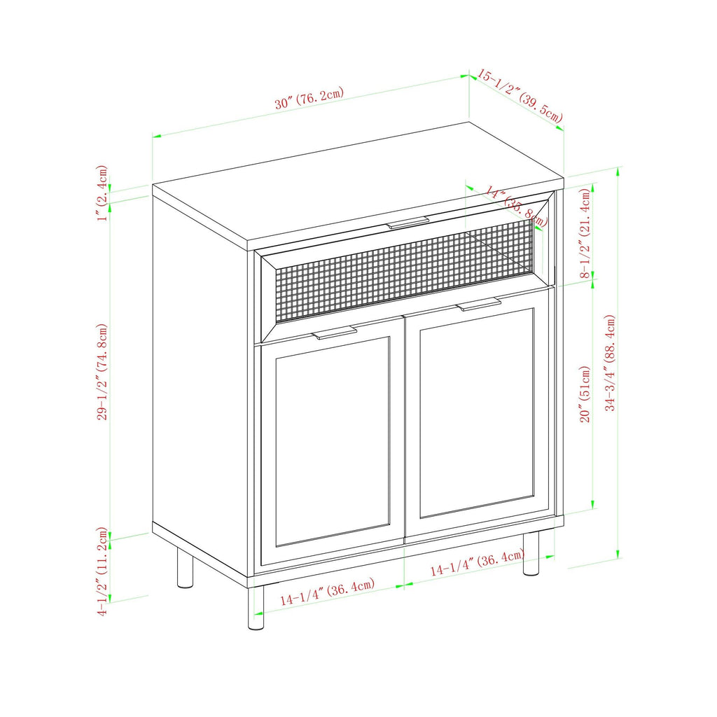 Grey Wash 2-Door Accent Cabinet X502