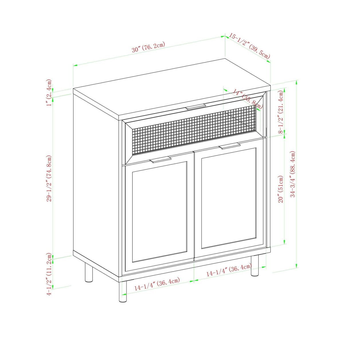 Grey Wash 2-Door Accent Cabinet X502