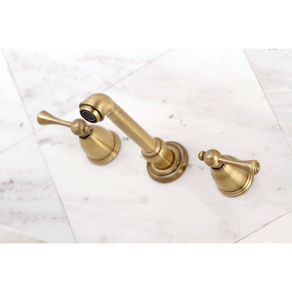Polished Brass Center Wall Mount Bathroom Faucet P329