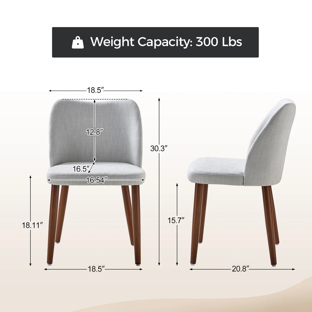 Gray Fabric Upholstered Dining Chairs Set of 2 S5742