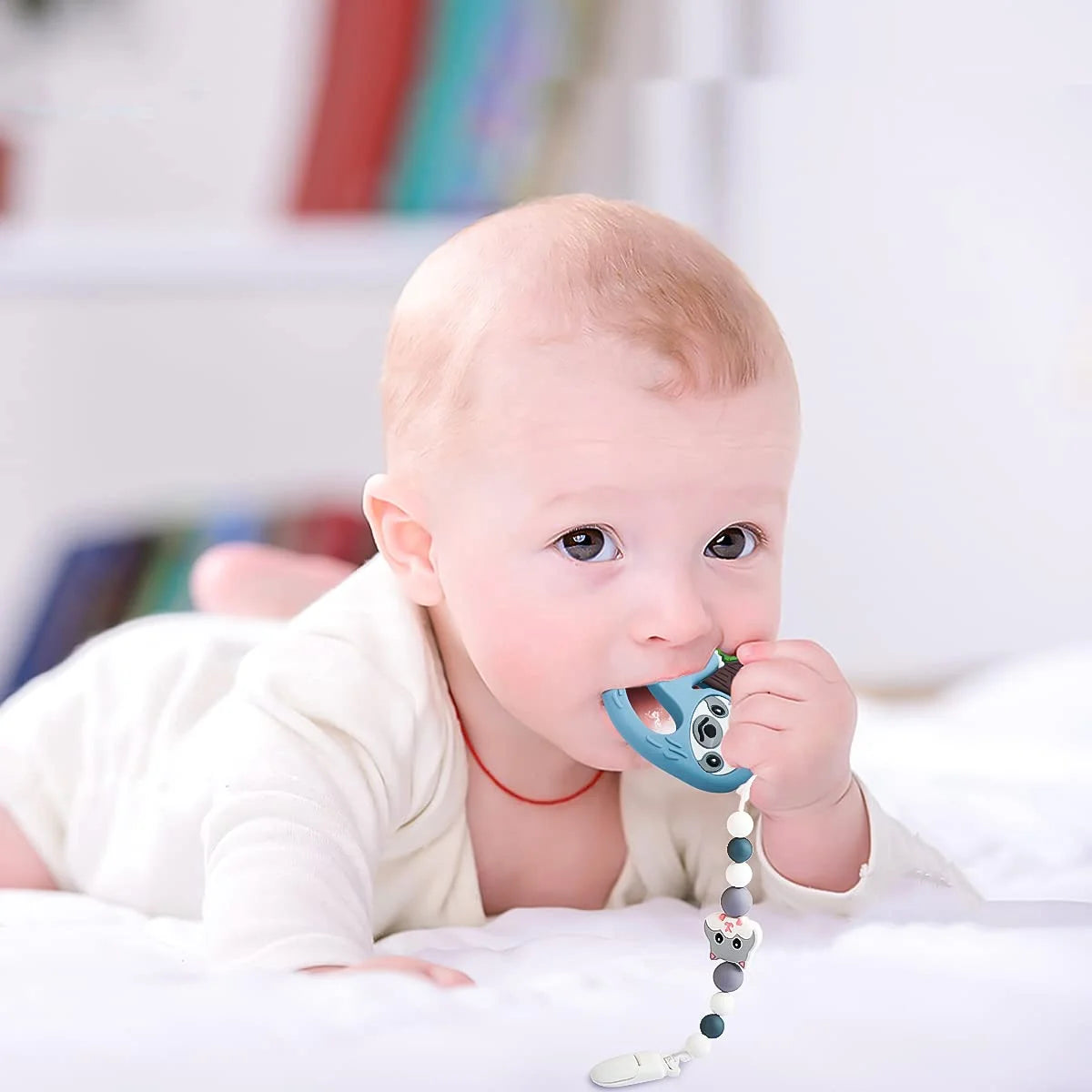 Silicone Baby Teething Toys with Pacifier Clip Holder Set L259