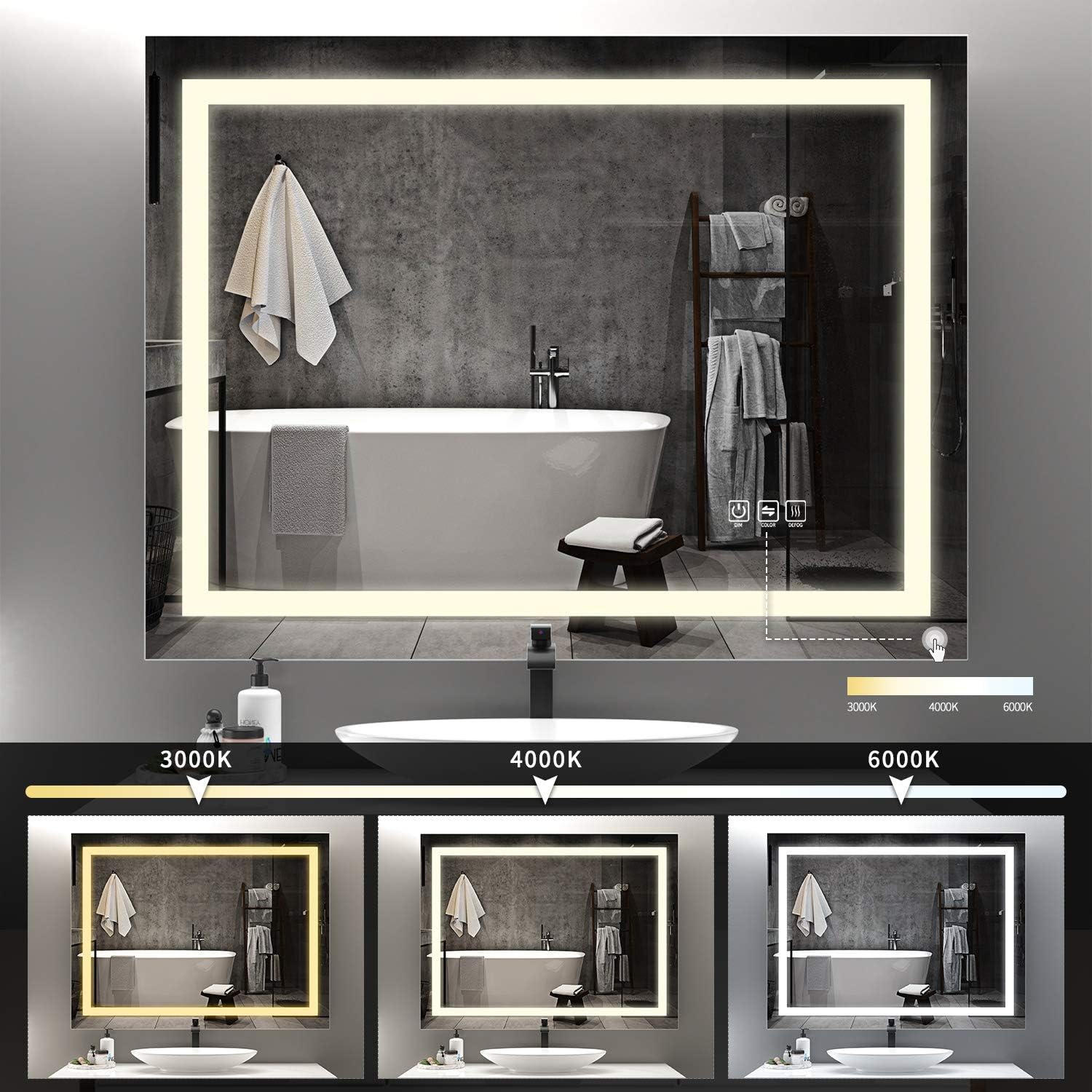 LED Lighted Bathroom Mirror C158