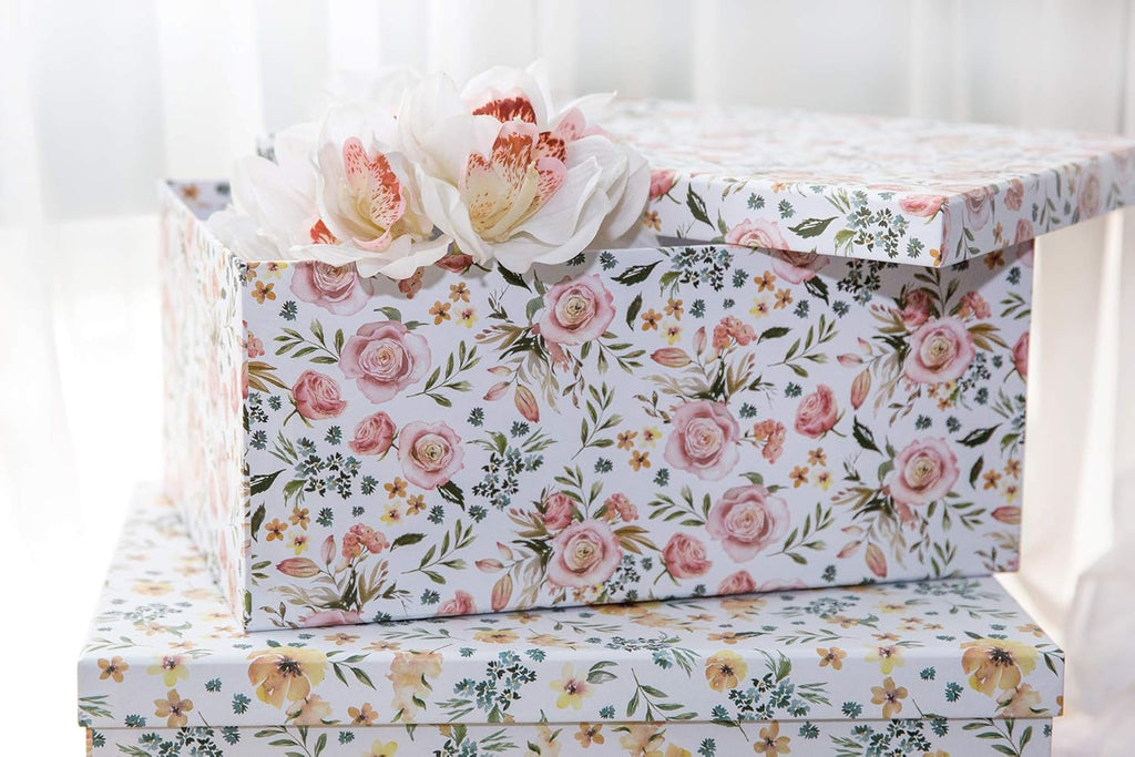 Summer Bouquet Set of 3 Paperboard Nesting Boxes Q665