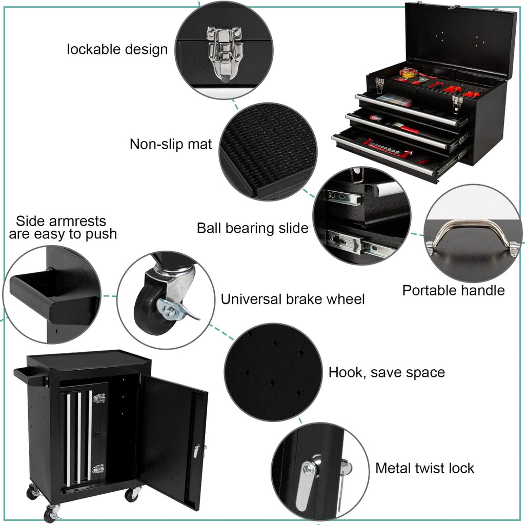 Rolling Tool Chest with Detachable Tool Box G238694