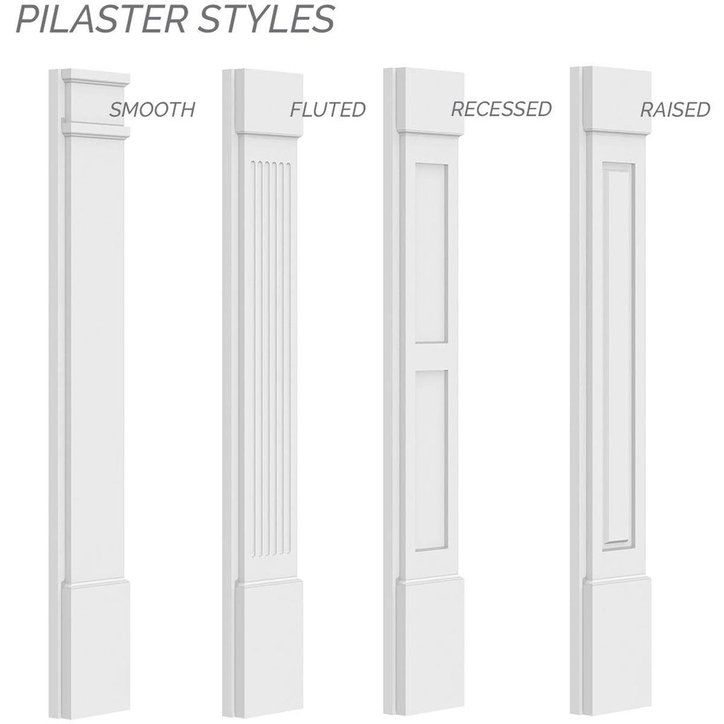 Plain PVC Pilaster with Capital and Base (Pair) H795