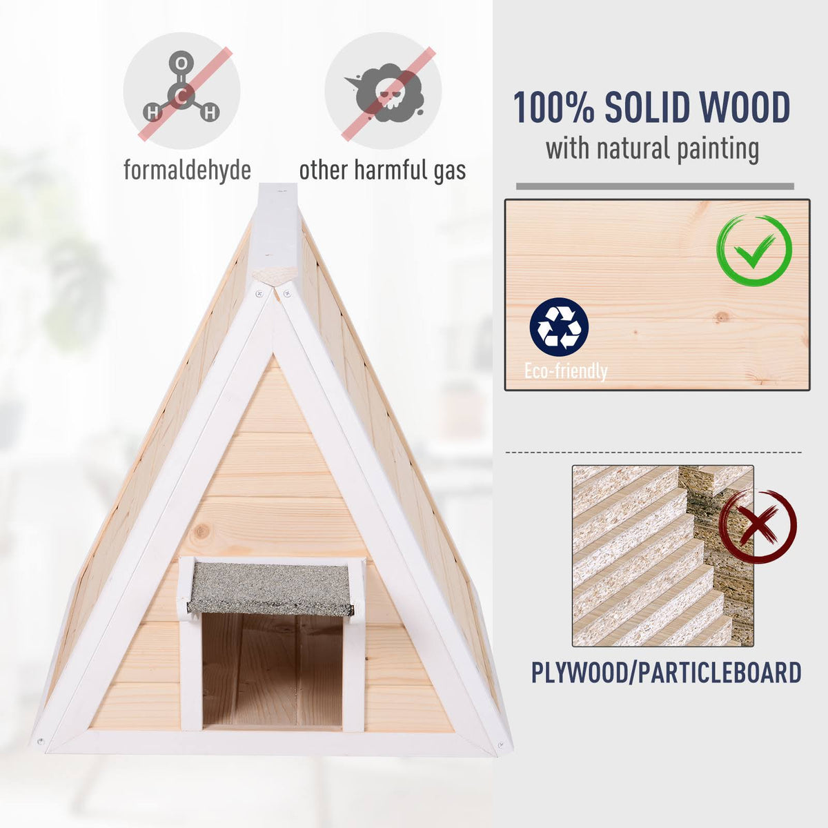 Solid Wood Cat Condo Outdoor Pet Shelter D470