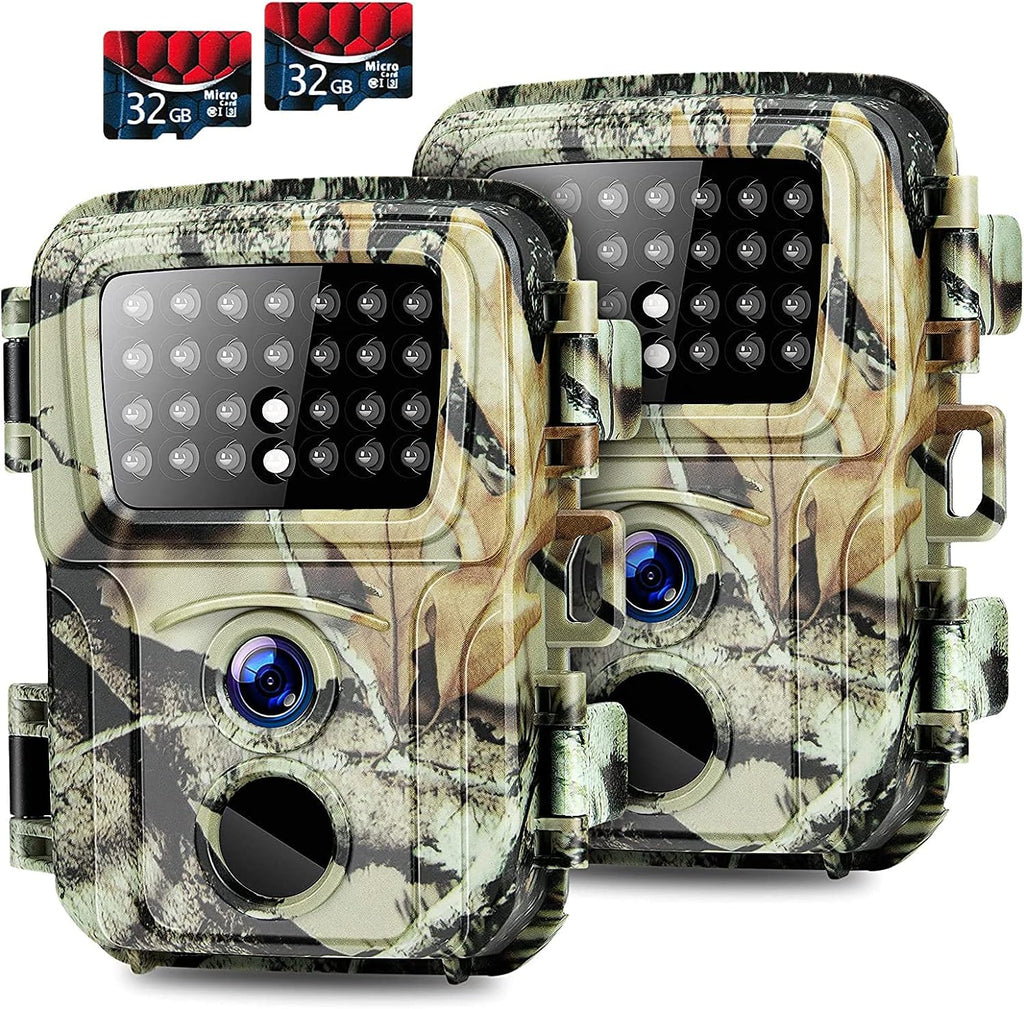 2 Pack 20MP 1080P Night Vision Motion Activated Waterproof Hunting Camera with 32GB Card W611408