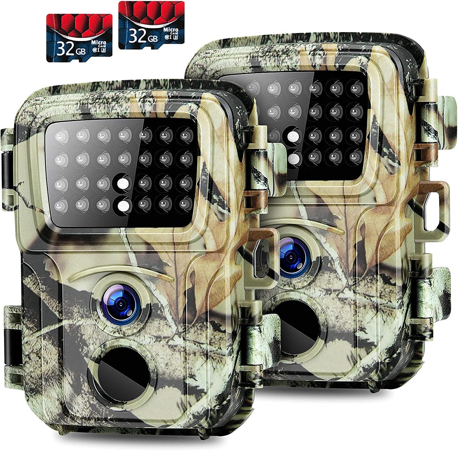 2 Pack 20MP 1080P Night Vision Motion Activated Waterproof Hunting Camera with 32GB Card W611408