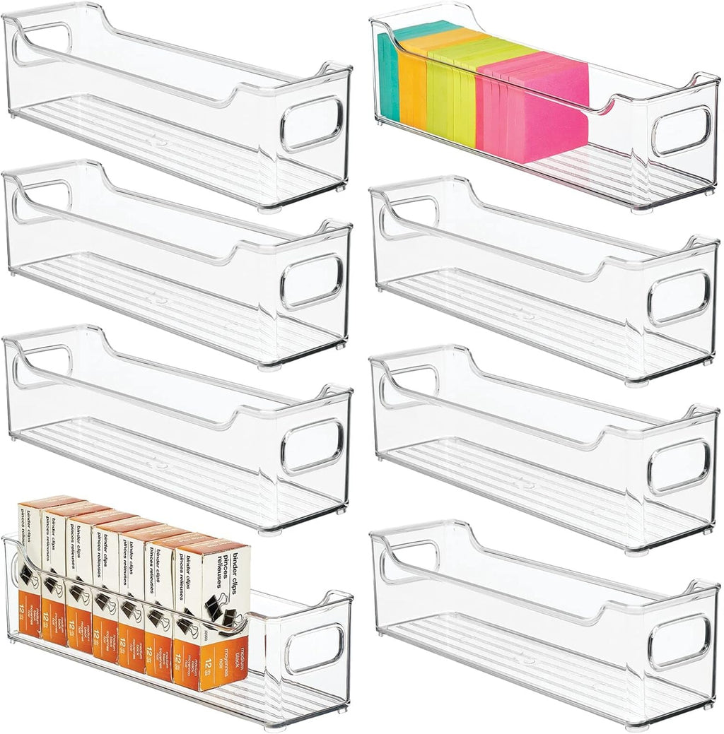Clear Plastic Storage Bins with Handles 8 Pack D63838
