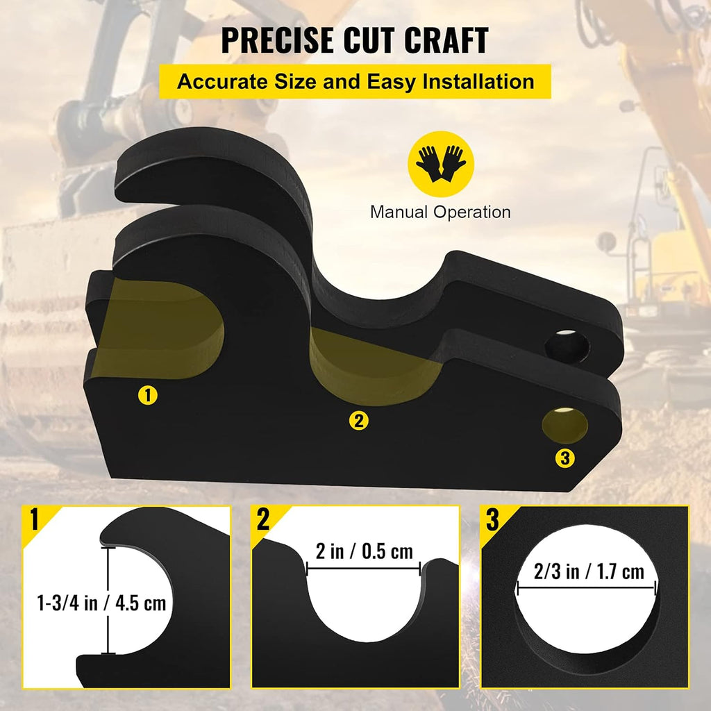 2pcs Black-Coating Steel Bucket Ears Attachment J41113