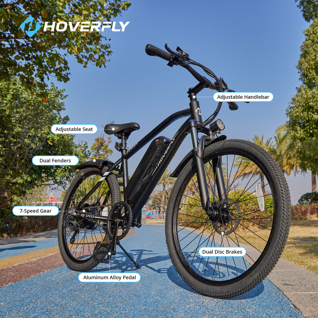 26" Electric Bike with Rechargeable Battery, Black B868877