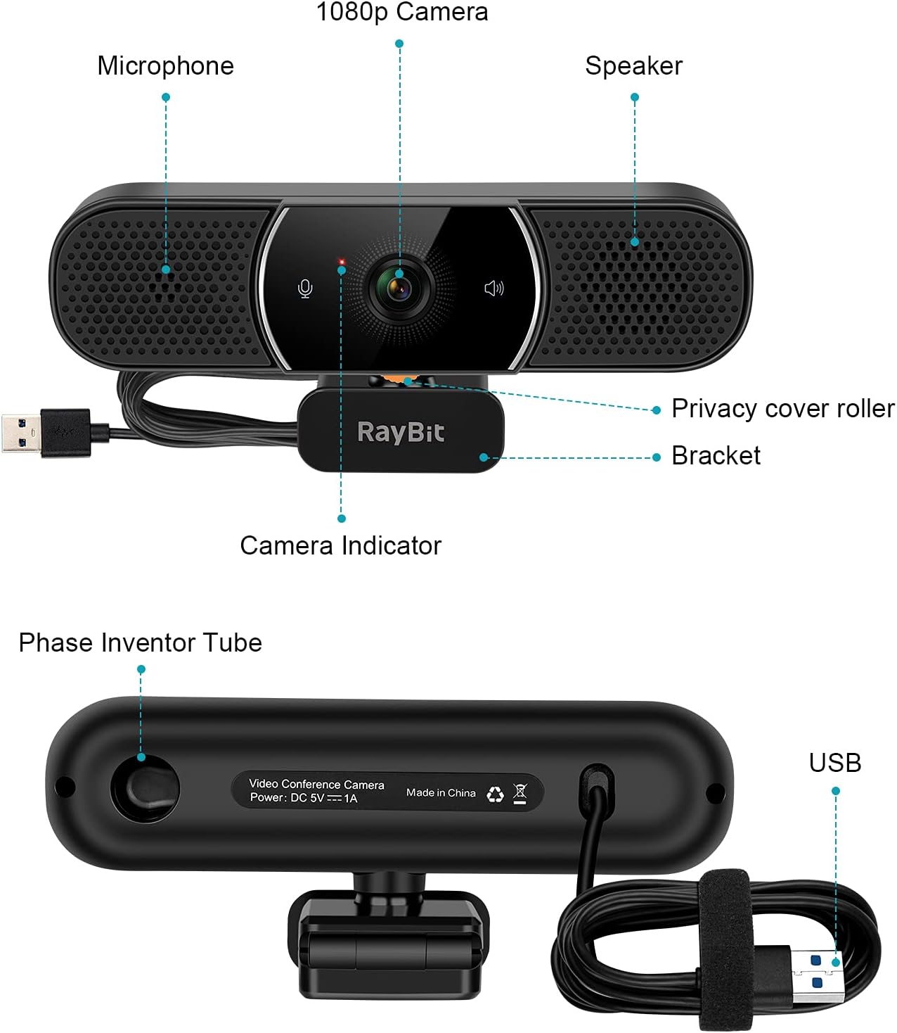 1080p HD Webcam with Microphone and Speaker C142