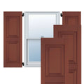 12x22W x 74x22H Exterior Real Wood Pine Raised Panel Shutters (Per Pair), Country Redwood E375410