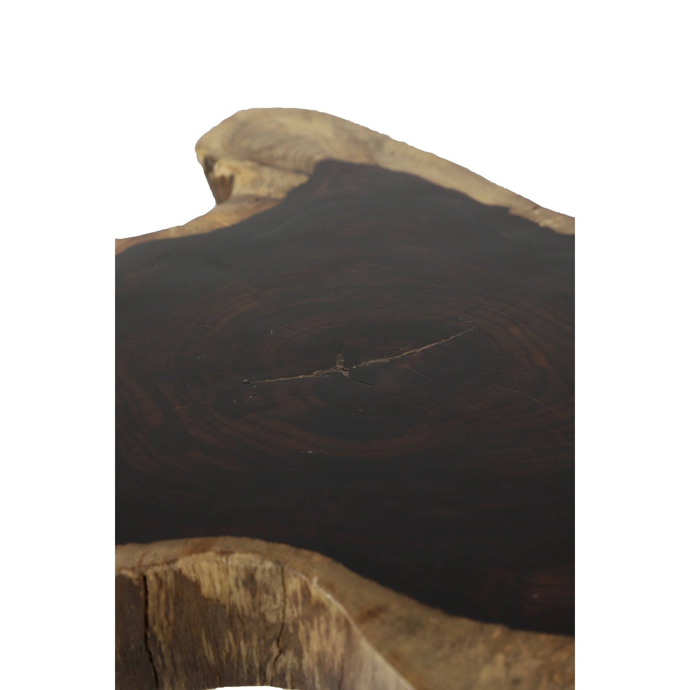 Brown Rosewood and Metal Accent Table O1815