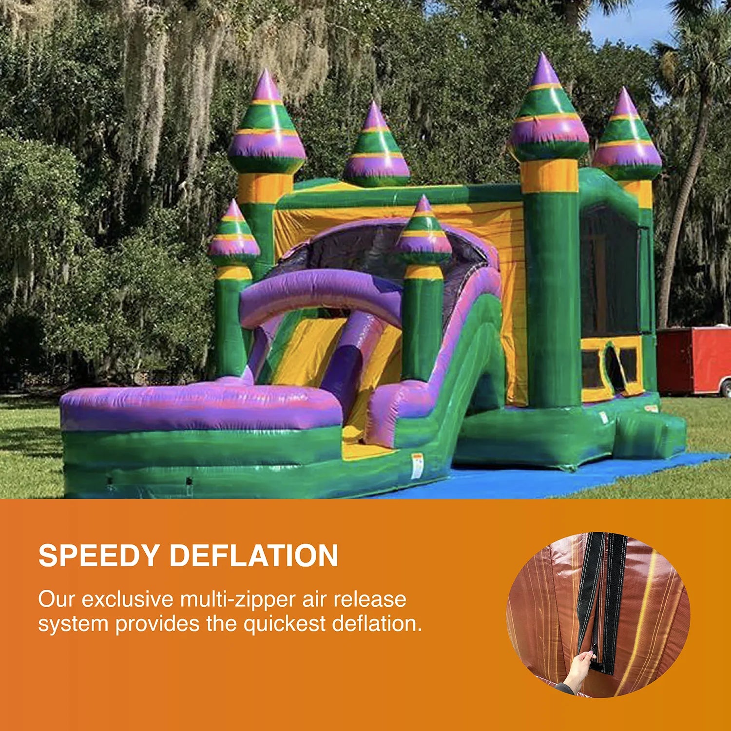 Inflatable Bounce House with Dual Water Slides and Pool with Blower I164