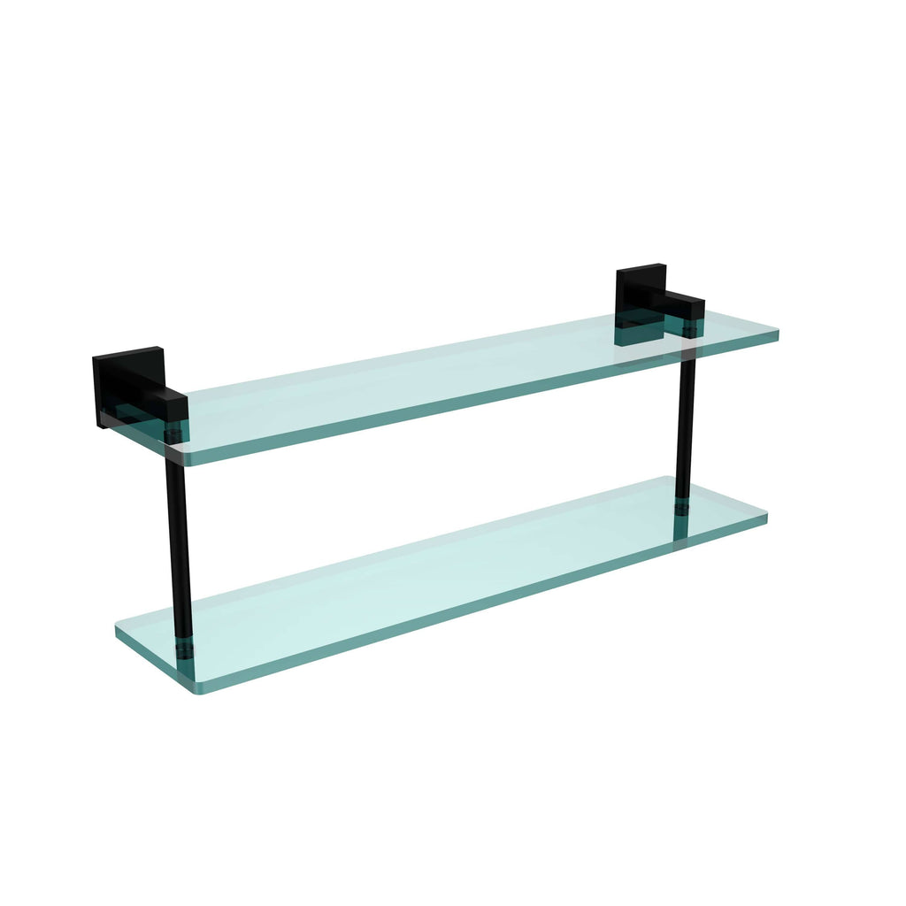 22 inch Two Tiered Glass Shelf Oil Rubbed Bronze V656