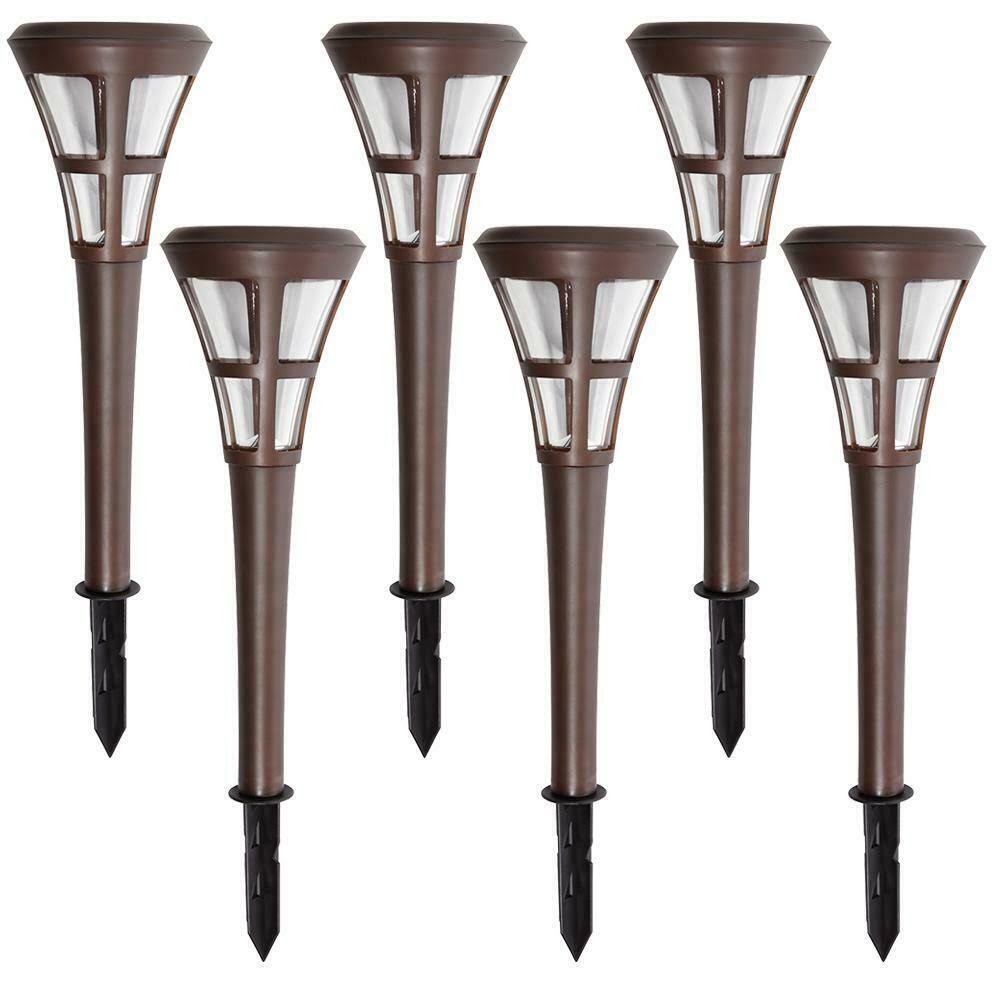 Solar Bronze Outdoor LED Landscape Path Light 6-Pack D932