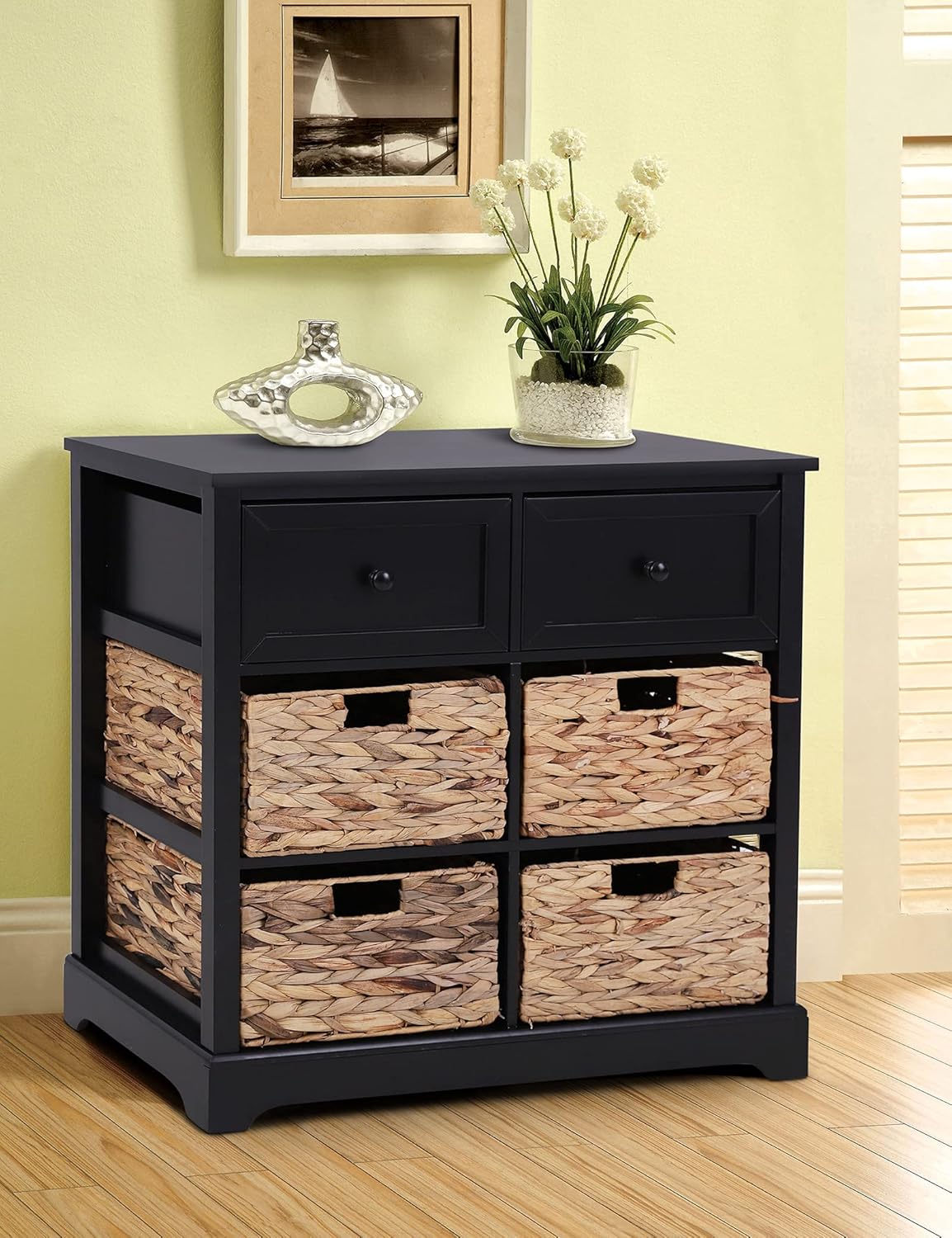 White Storage Cabinet with 1 Drawer & 3 Removable Baskets X64226