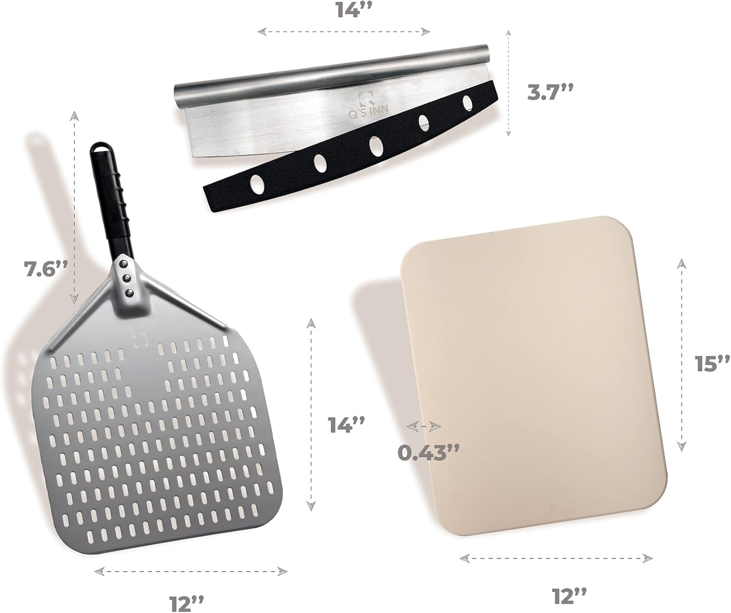 Perforated Pizza Peel 12x14 Inch Anodized Aluminum Pizza Paddle, Pack of 2 L7627