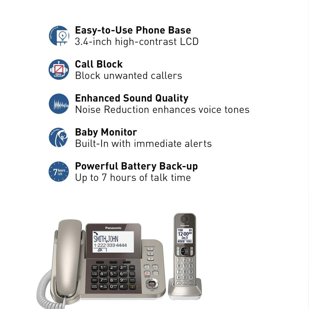 Champagne Gold Corded / Cordless Dect Landline Telephone O78908