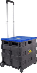 Black Heavy Duty Collapsible Utility Cart with Seat F100423
