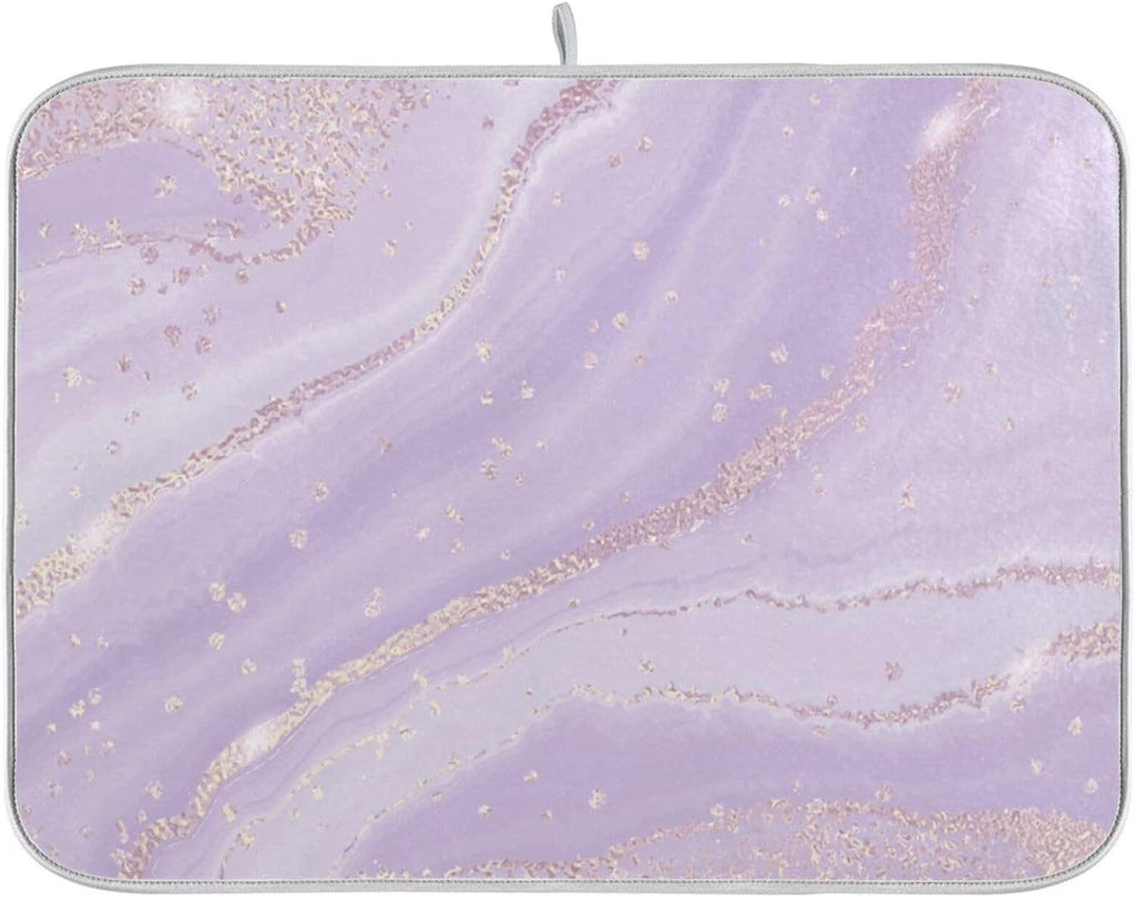 Purple Marble Composite Sponge Dish Drying Mat (16x18Inch) X79990
