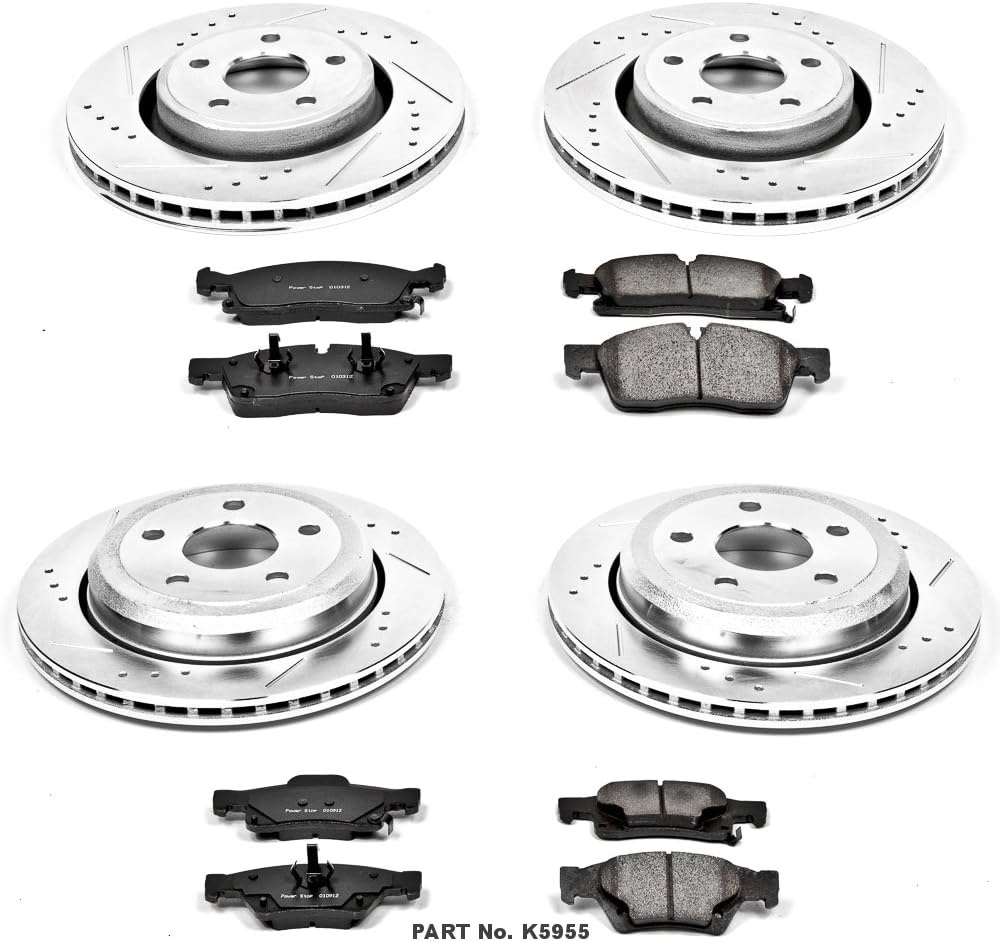 Z23 Carbon Fiber Brake Pads with Drilled & Slotted Brake Rotors Kit C550249