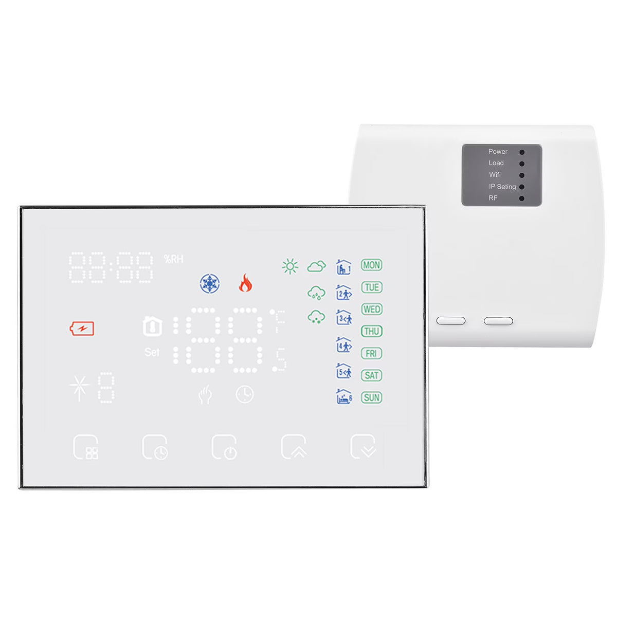 WiFi-Enabled Smart Digital Thermostat with LED Touchscreen V387