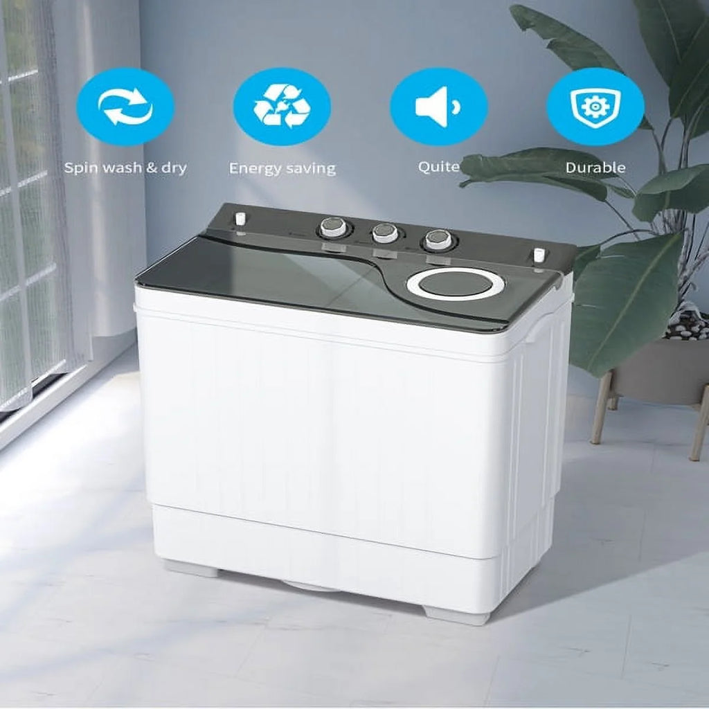 Semi-automatic Twin Tub Washing Machine, 26Lbs, White & Grey K77476